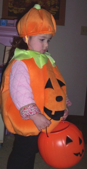 "I was disguised as a pumpkin again this year."