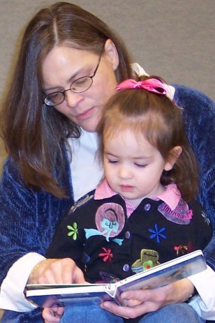 "Mommy's reading to me at the library." (November 6)