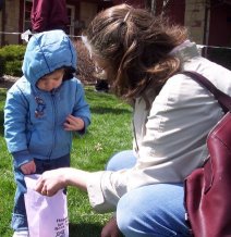 "Mommy helped me with my first Easter egg hunt."