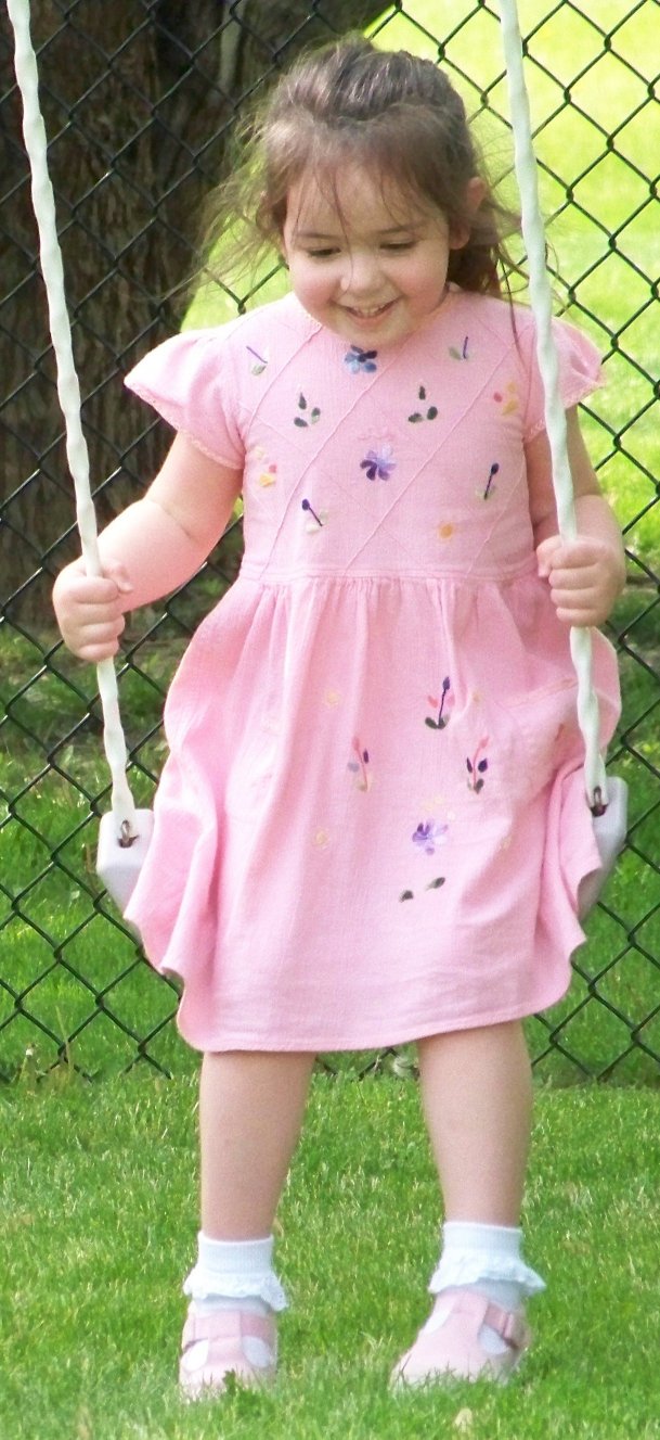"Playing in the backyard on my birthday."