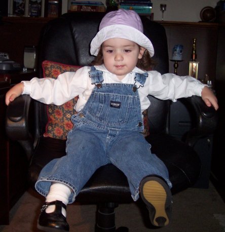 "I'm sitting in Daddy's chair." (July 8)