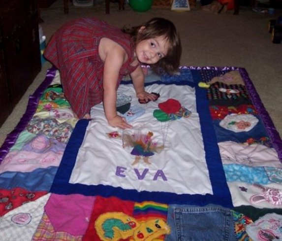 "Mommy made me my very own blanket!" (July 20)