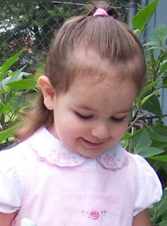 "Mommy made me a new hair style today."