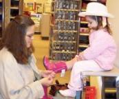 Shopping for cowgirl boots.