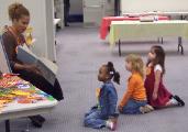 Story time with Miss Kellee at the library.