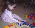 Santa brought me a toy train. (Christmas 2006)