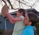 He helped me put up a bird house.