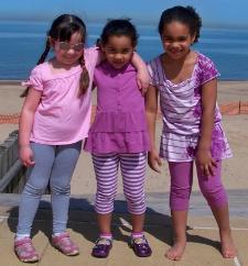 At the beach with Isabella and Haile!