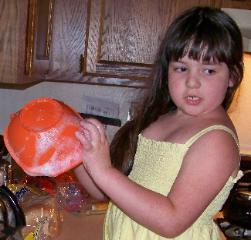 My first time washing dishes!