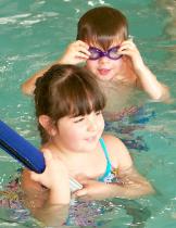 In the pool with Sam.