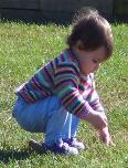 The classic toddler squat.