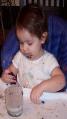 Learning the art of dunking Oreos.