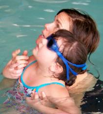 Aunt Cathy swam with me, too.