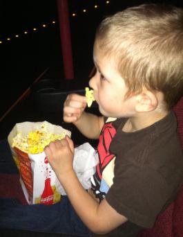 Brayden's first time ever seeing a movie in a theater!