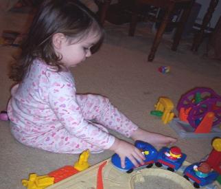 Santa brought me a toy train. (Christmas 2006)