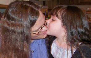 A kiss for Mommy on her birthday!