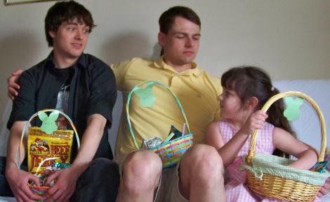 I found my basket first (Alex was last, as usual).