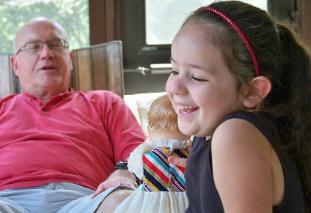 Playing with Grandpa in Minnesota. (August 11)